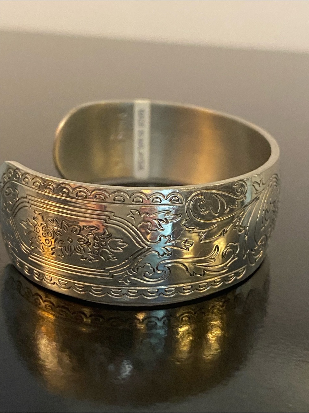 Lenox Kirk Stieff Collection Etched Pewter Cuff Bracelet with Original Box - Picture 5 of 15